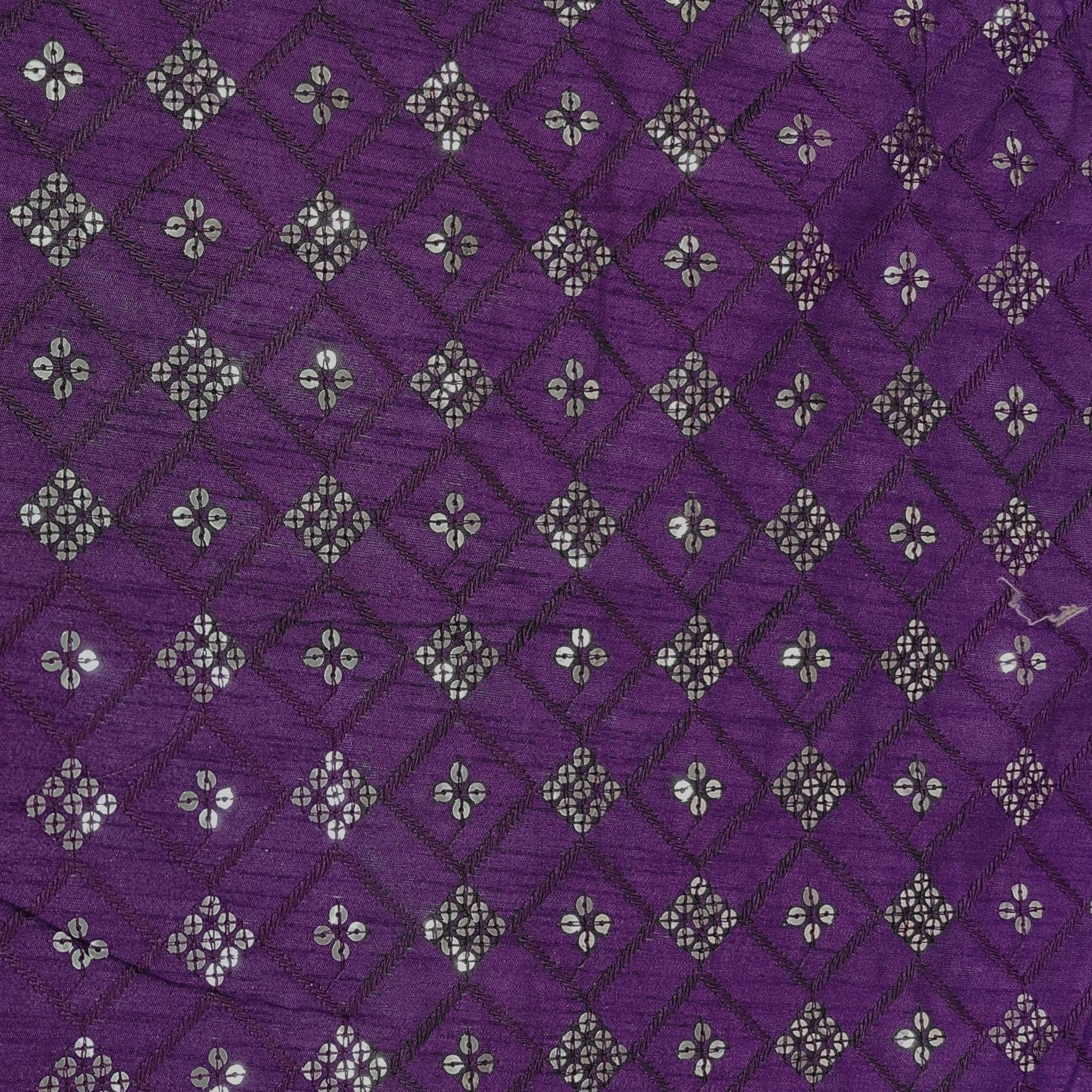 Kurta Fabric ManTire Designer Silk Embroidery Colour Purple